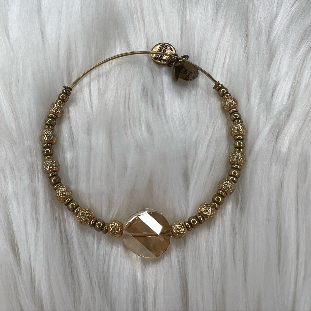 Alex And Ani Rafaelian Gold Pocked Beaded And Gol… - image 3